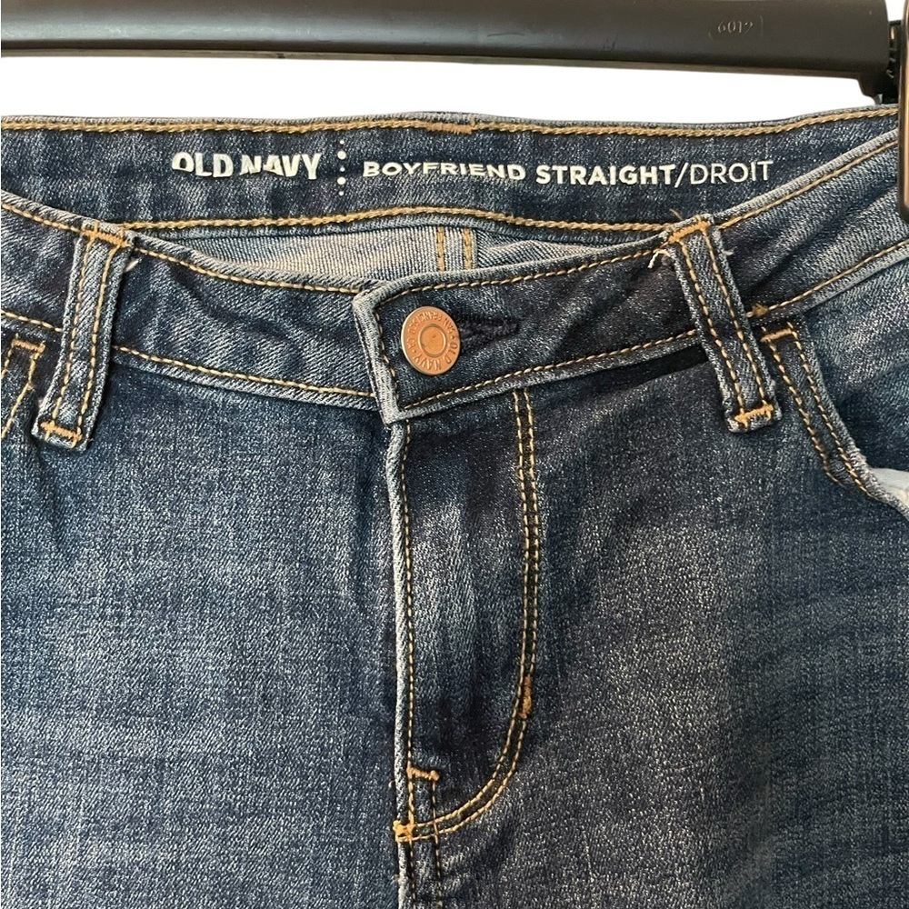Old Navy Women’s Boyfriend Straight Denim Jeans Dark Wash Size: 6 Tall - Picture 3 of 8